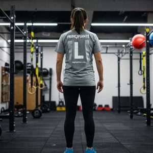 Principiante a punto de entrenar en el gimnasio
